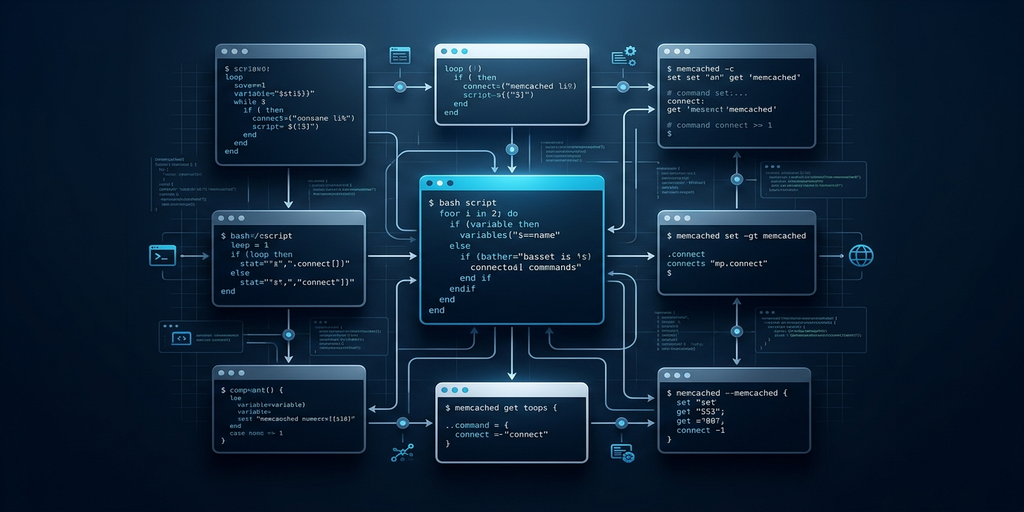 シェルスクリプトでmemcachedキーを一括操作しているターミナルのスクリーンショットイメージ