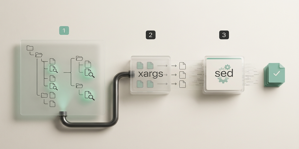 findとsedを組み合わせてディレクトリ配下のファイルを一括置換する流れ